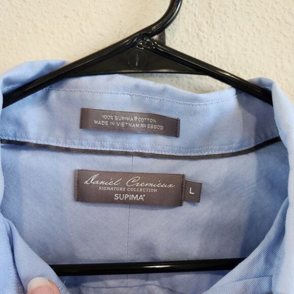 Daniel Cremieux Short Sleeve Cotton Button Down Shirt Collared Blue Size Large - Picture 7 of 7